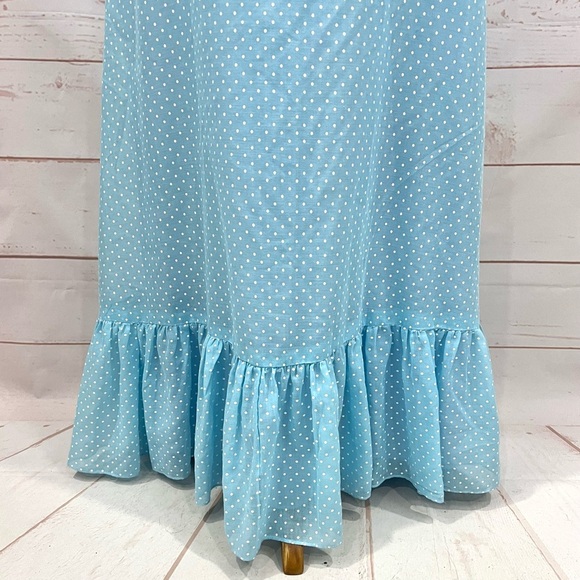 Vintage 60’s Mid Century House of Bianchi Polka Dot Ruffle Cape Maxi Dress - Picture 8 of 11
